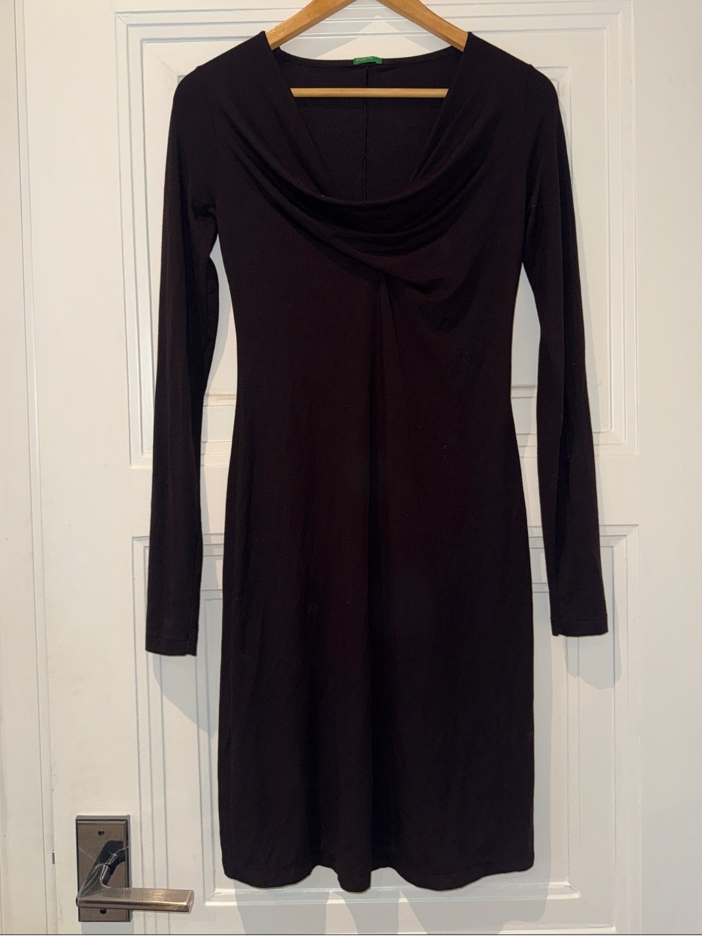 United Colors Of Benetton Brown Cowl-Neck Long Sleeve Dress